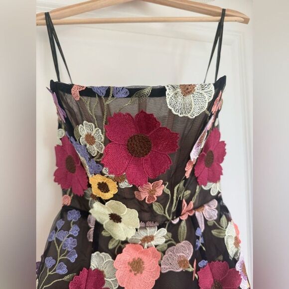 NWOT BRONX AND BANCO Bouquet Maraya Mini Dress in Black Multi, szie L - Picture 6 of 16